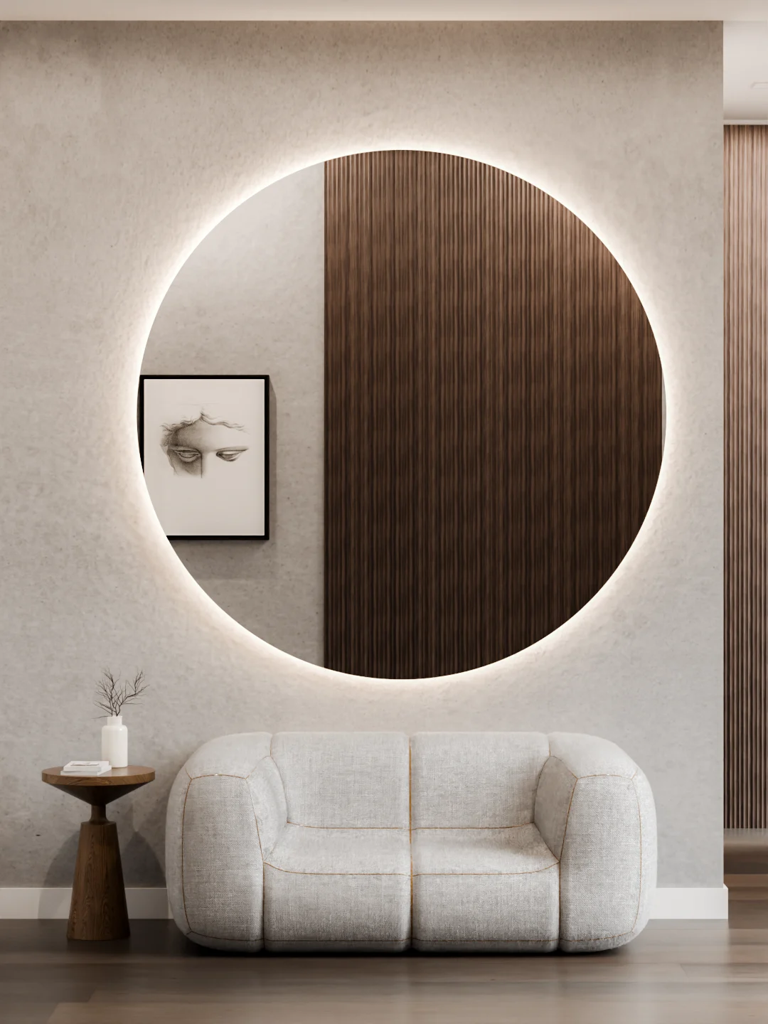 Luna Lighted Public Space Mirror