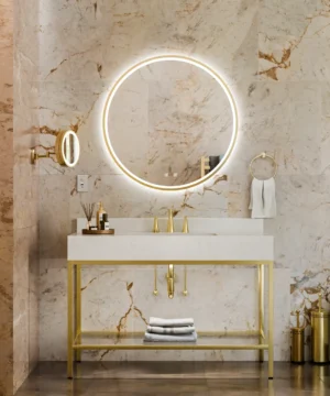 Brilliance LED Lighted Mirror Brushed Brass